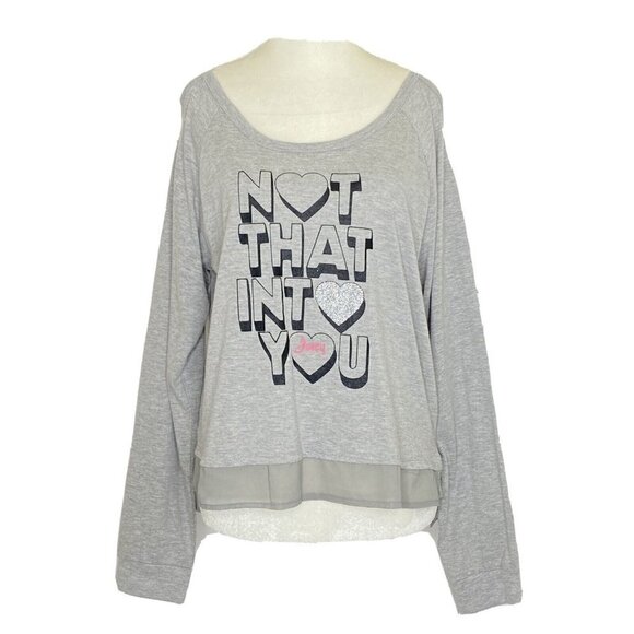 Juicy Couture Women's Large Cold Shoulder Sleep Top Shirt Not That Into You - Picture 1 of 10